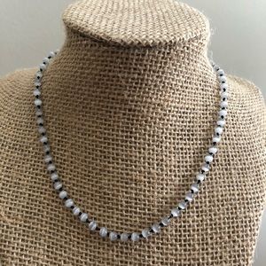 Moonlight bead with black knotted choker